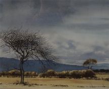 A framed watercolour landscape by John Boak.
