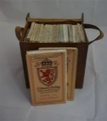 Leather cased collection of ordnance survey maps of Scotland