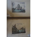 An oak framed print at breakfast and 2 oak framed maritime signed engraving by David Smith