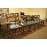 Set of 5 Victorian mahogany balloon backed dining chairs