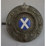 A 1930's chromed and enamelled 'Royal Scottish Automobile Club Badge' numbered on reverse 'BJL 201'