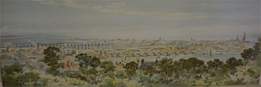Frank Watson wood 1928 A water colour of Berwick-Upon-Tweed from tower road area