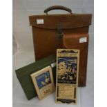Leather cased set of Ordnance Survey Maps of Great Britain and a boxed set of linen backed Ordnance