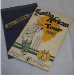 Two cricket brochures, one 1946 cricket tour 'all india' and the south african cricket tour 1947