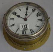 A brass ships clock by Smiths of Cricklewood NW2