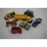 7 dinky toys, including steam roller, dustbin truck, tractor, jeep and 2 lorries and a royal mail va