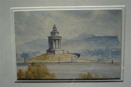 A John Blair watercolour of Burns Monument Edinburgh. Size 7" by 10"