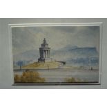 A John Blair watercolour of Burns Monument Edinburgh. Size 7" by 10"