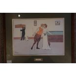 Four, L Thaackery prints of humorous snooker scenes