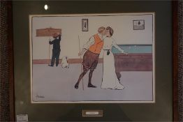 Four, L Thaackery prints of humorous snooker scenes