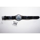 Gents Stainless Steel Automatic wrist watch with black dial, signed Patek Philppe