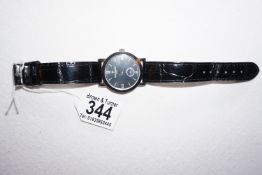 Gents Stainless Steel Automatic wrist watch with black dial, signed Patek Philppe