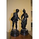 A pair of 19th Century french spelter figures