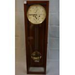 Replica regulator wall clock by Sewells of Liverpool in a mahogany case