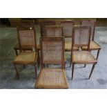8 French beech berjere dining chairs