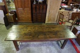 French oak and fruit wood farmhouse table (94" x 32")