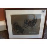 Framed sketches of Elkhounds after Vernon Stokes