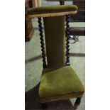 Victorian ebonised prieu diue (Prayer chair)