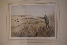 A framed limited edition print by Henry Wilkinson 'partridge' which is signed and numbered