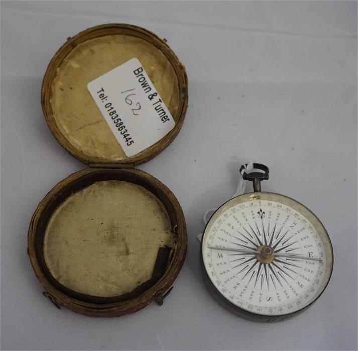 A Early 19th Century silver cased pocked compass in original leather case by Dolland of London - Image 2 of 4