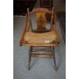 Late 19th Century pine & beech metamorphic high chair