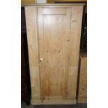 Single drawer stripped pine kitchen cupboard with 3 shelves
