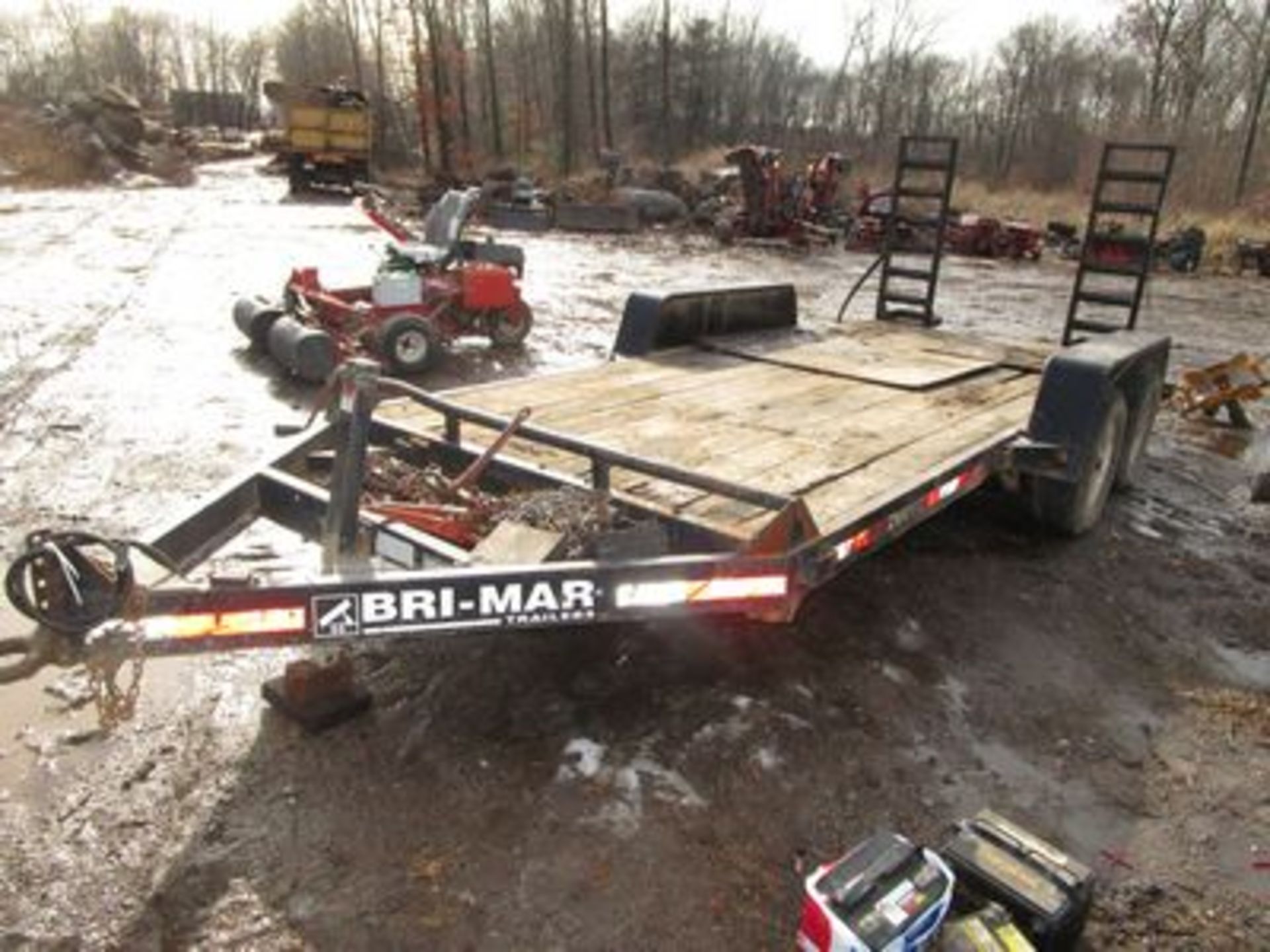 2006 BRI-MAR 16' EQUIPMENT TRAILER, T/A, STEEL RAMPS, 10,000# CAP., WOOD DECK, VIN #