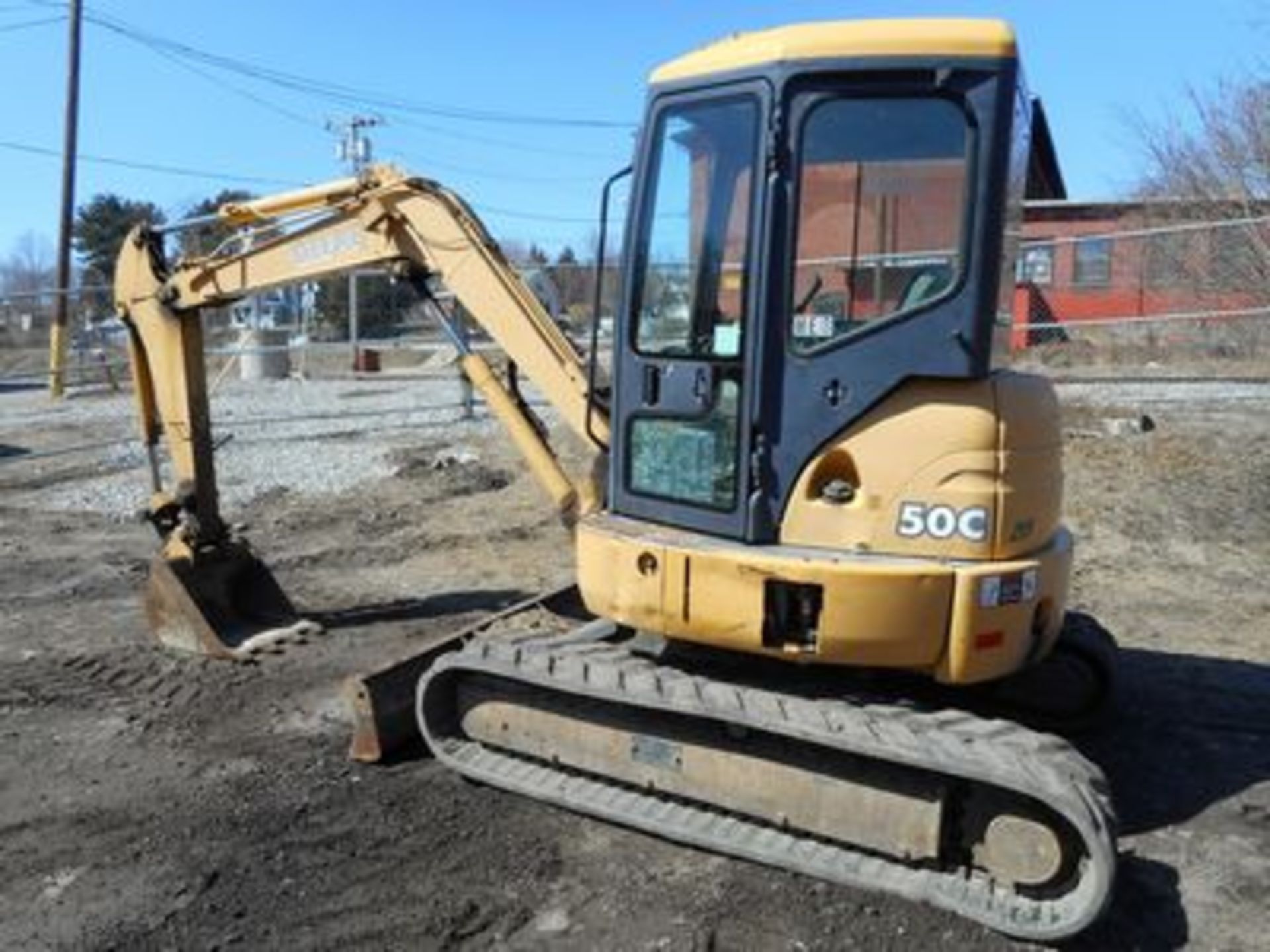 2003 JOHN DEERE 50C-ZTC MINI HYD. EXCAVATOR, 16" RUB. PADS, 78" BLADE, 52" STICK, EROPS, 3,536 HRS.,