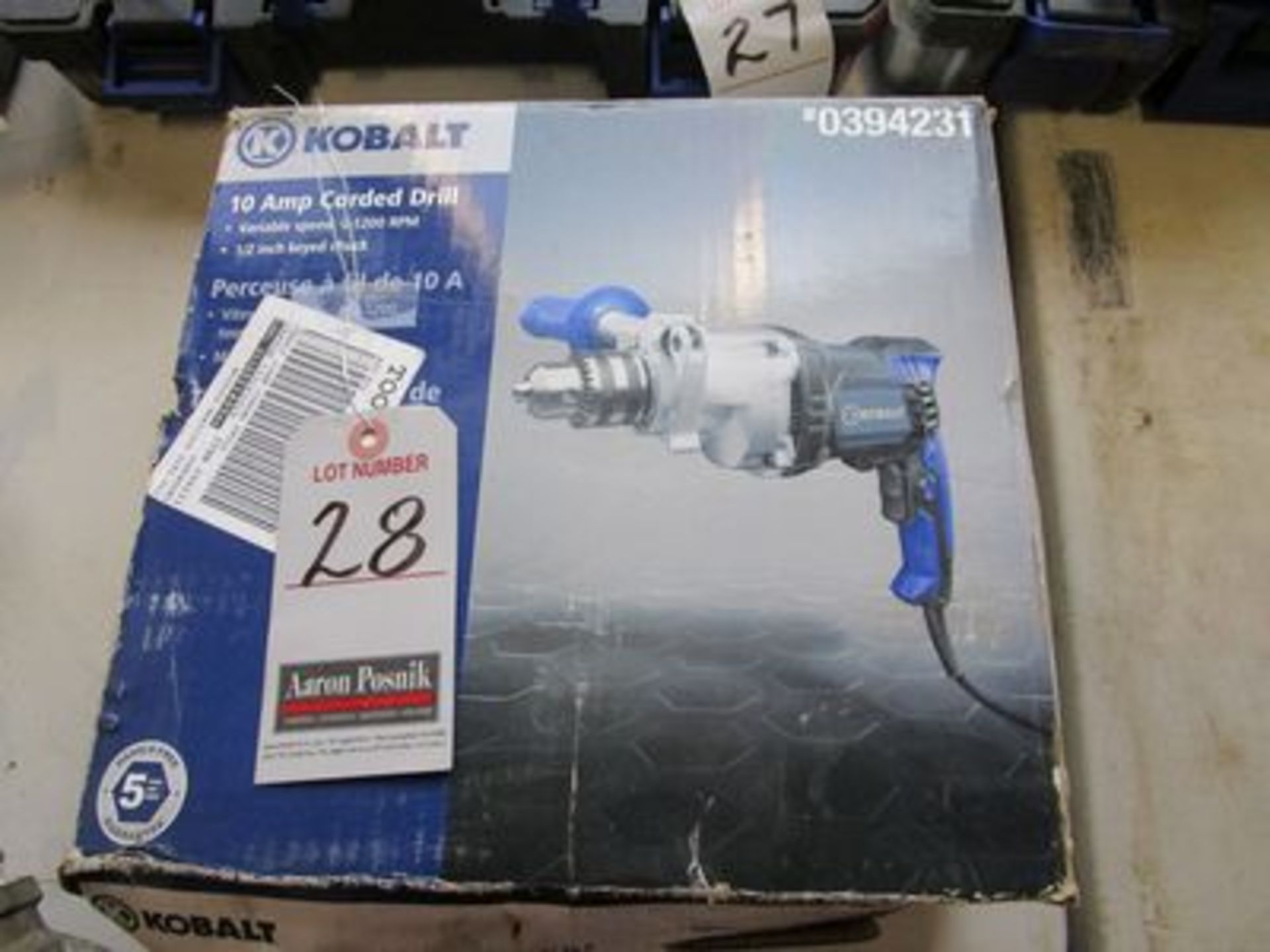 KOBALT ELEC. 10-AMP DRILL W/ CASE