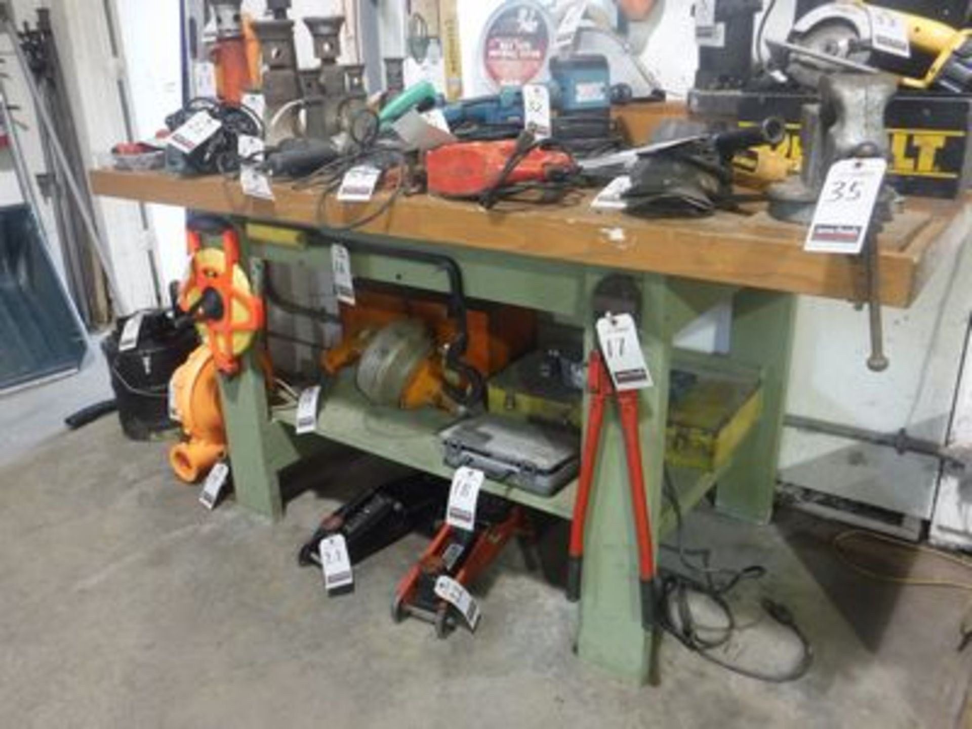 6' WOOD WORKTABLE W/ 3" SWIVEL BENCH VISE