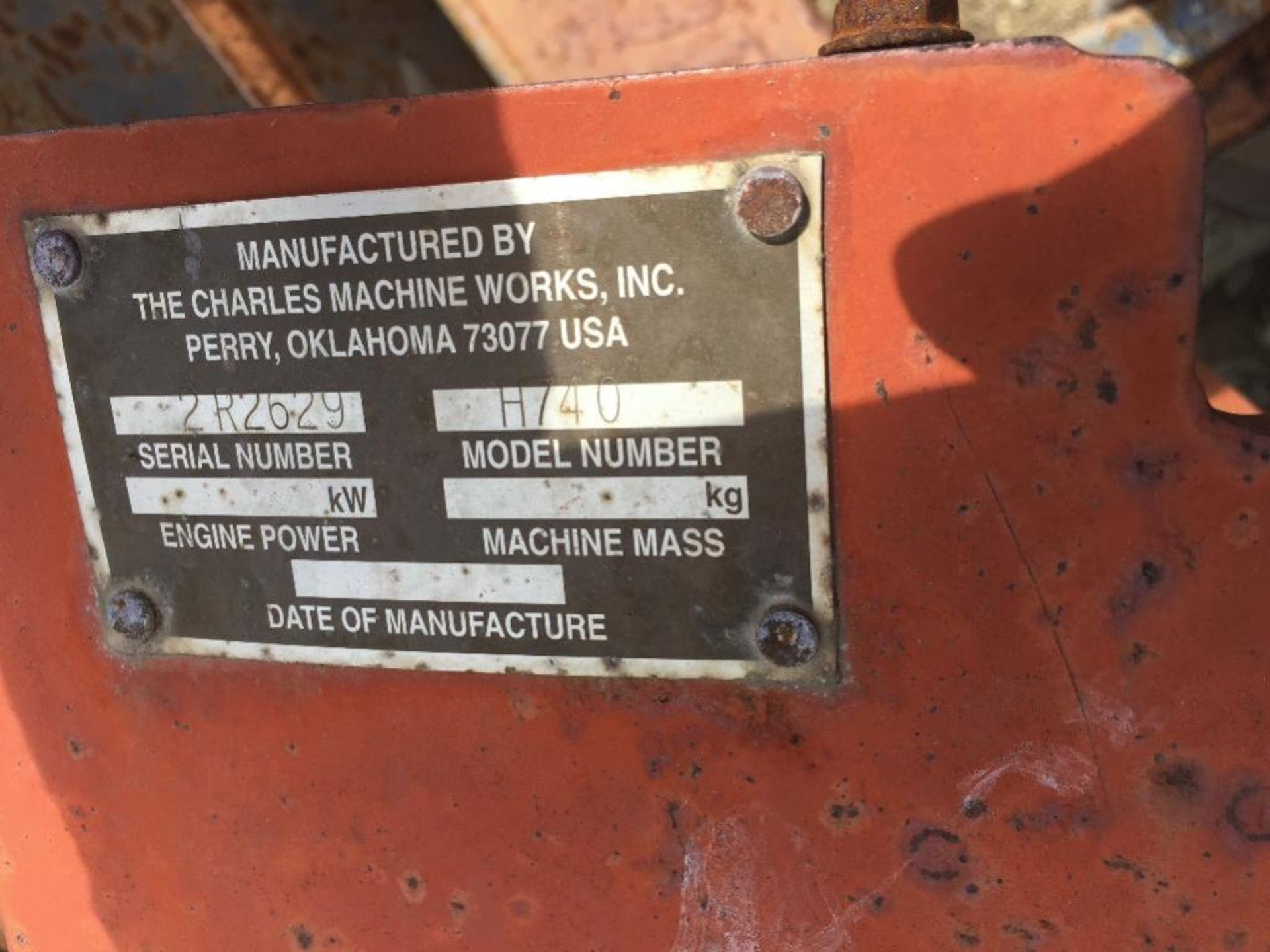 Trencher Plow Earth Saw. Model H740�SN�2R2629. Mfg. by the Charles Machine Works.�(formerly Ditch Wi - Image 2 of 2