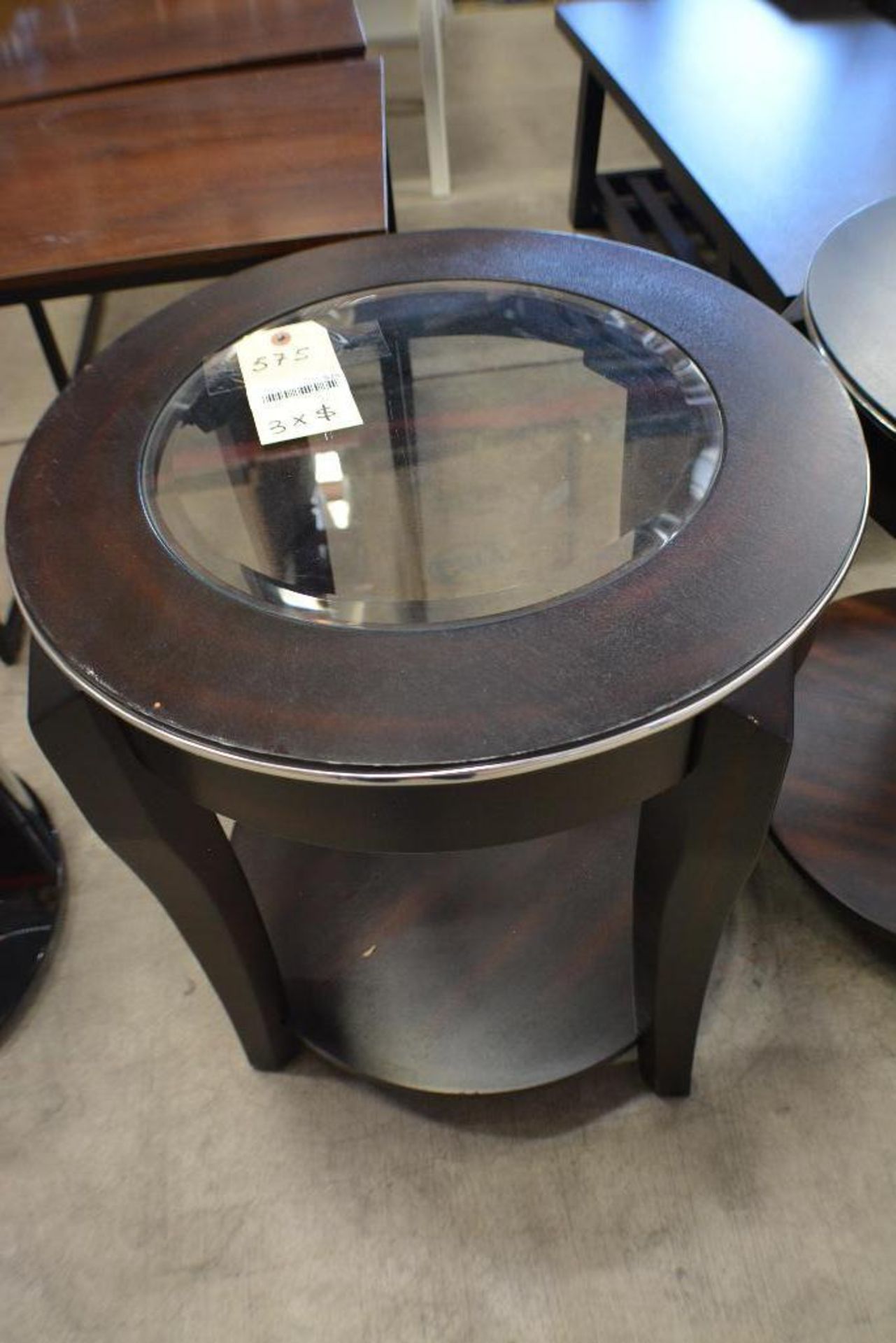 Wood/ Mirror Accent Table. Qty 3 x $ - Image 2 of 9