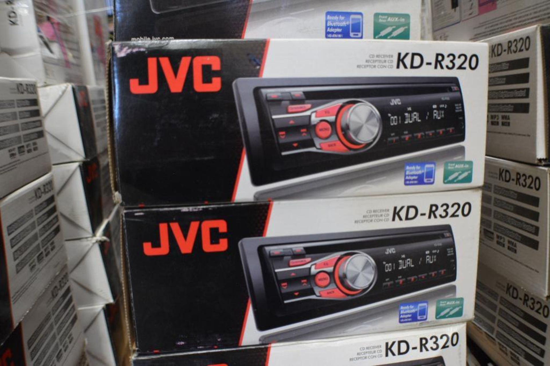 JVC Car Stereo Model KD-R320 Vehicle CD Receiver with Dual AUX/ Ready for Bluetooth (Some Stereos no - Image 2 of 2