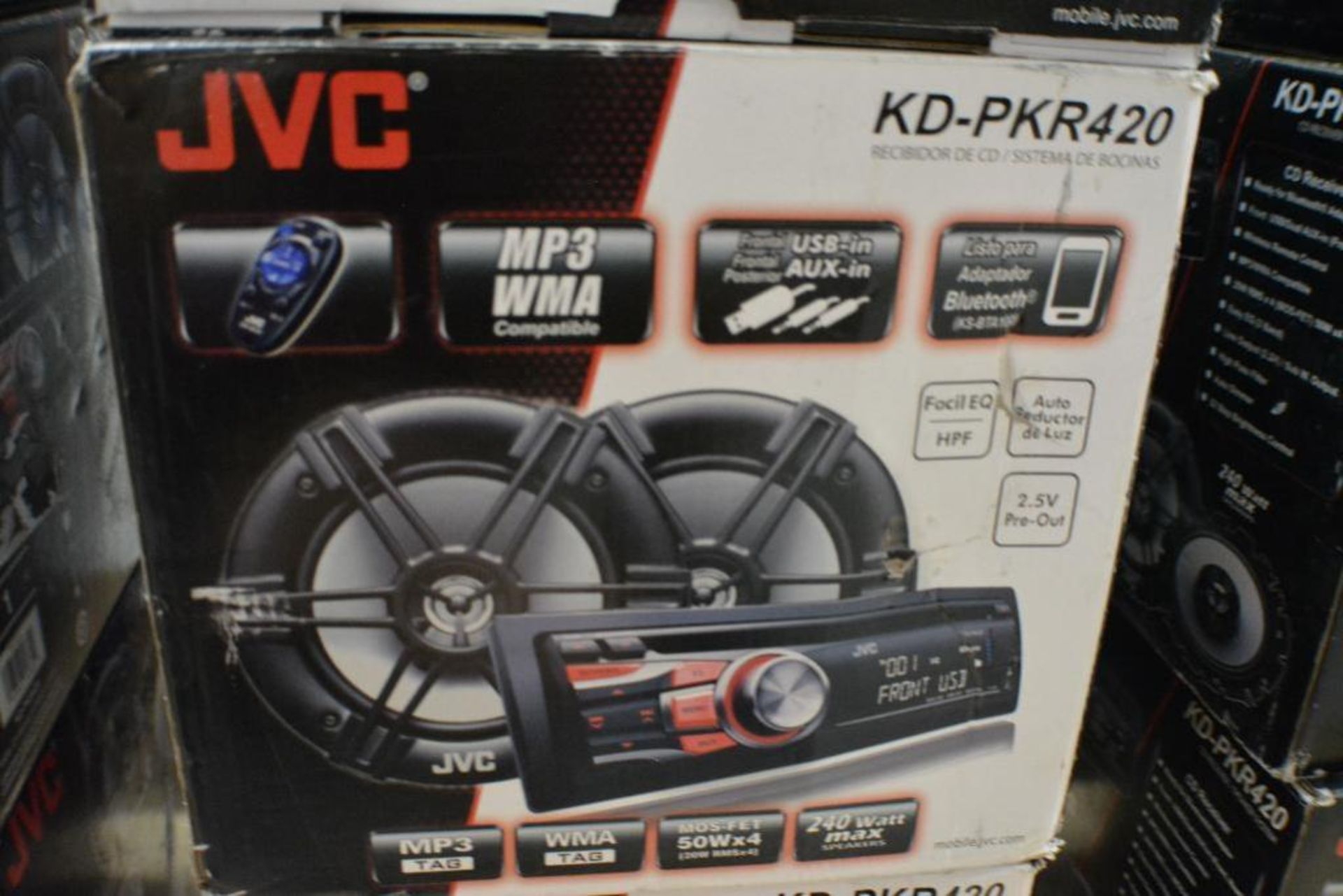 JVC Car Stereo Model KD-PKR420 In-Dash Receiver/Speaker System. MP3 WMA Compatible + Front/Rear USB/ - Image 2 of 2