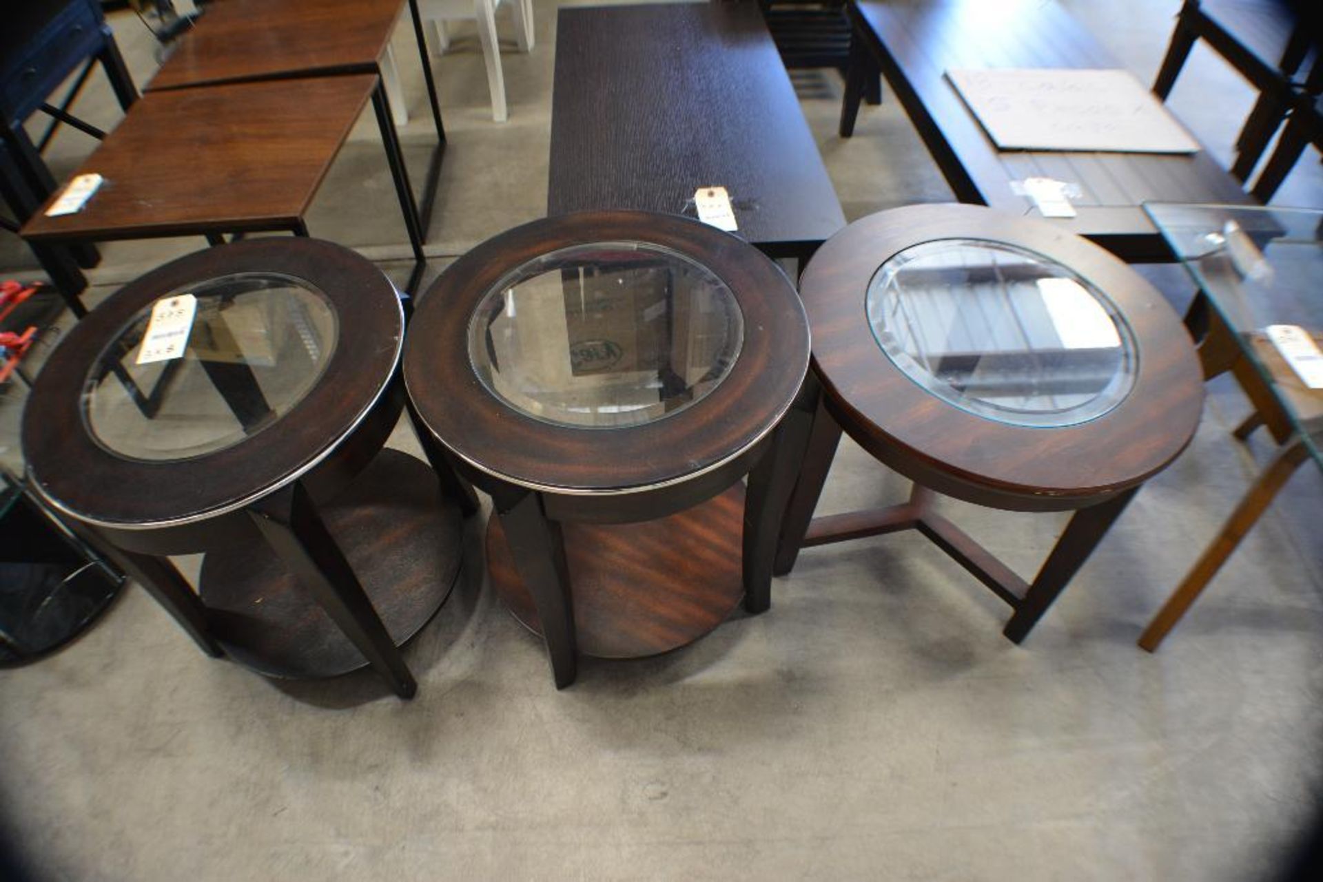 Wood/ Mirror Accent Table. Qty 3 x $