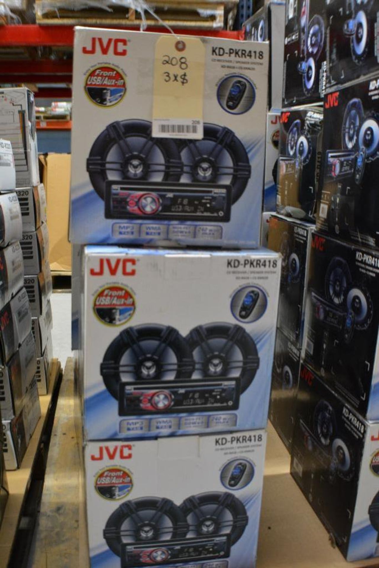 JVC Car Stereo Model KD-PKR418 Single-DIN In-Dash CD/MP3 Receiver with 6-1/2" 2-Way Speakers. (Some