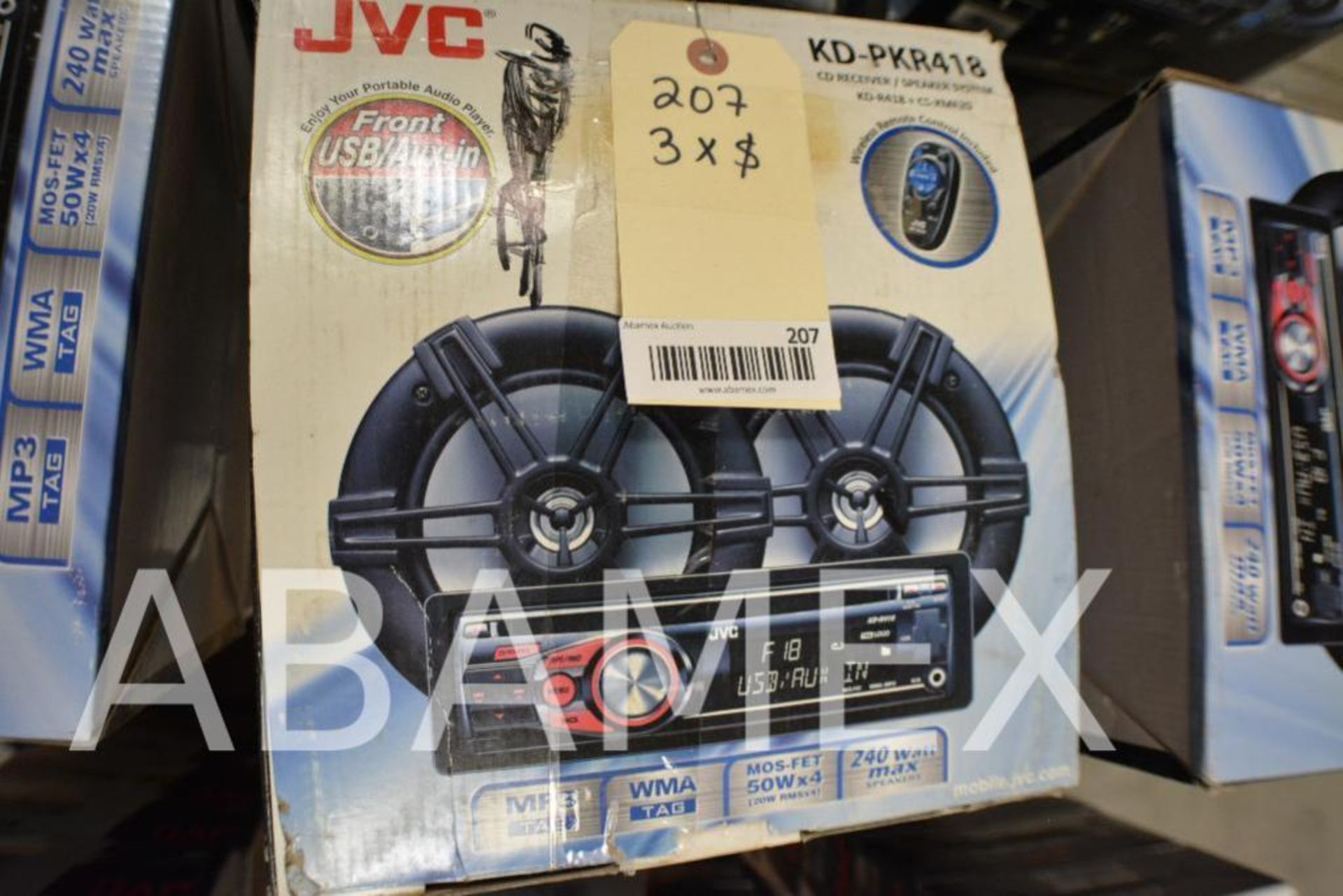 JVC Car Stereo Model KD-PKR418 Single-DIN In-Dash CD/MP3 Receiver with 6-1/2" 2-Way Speakers. (Some