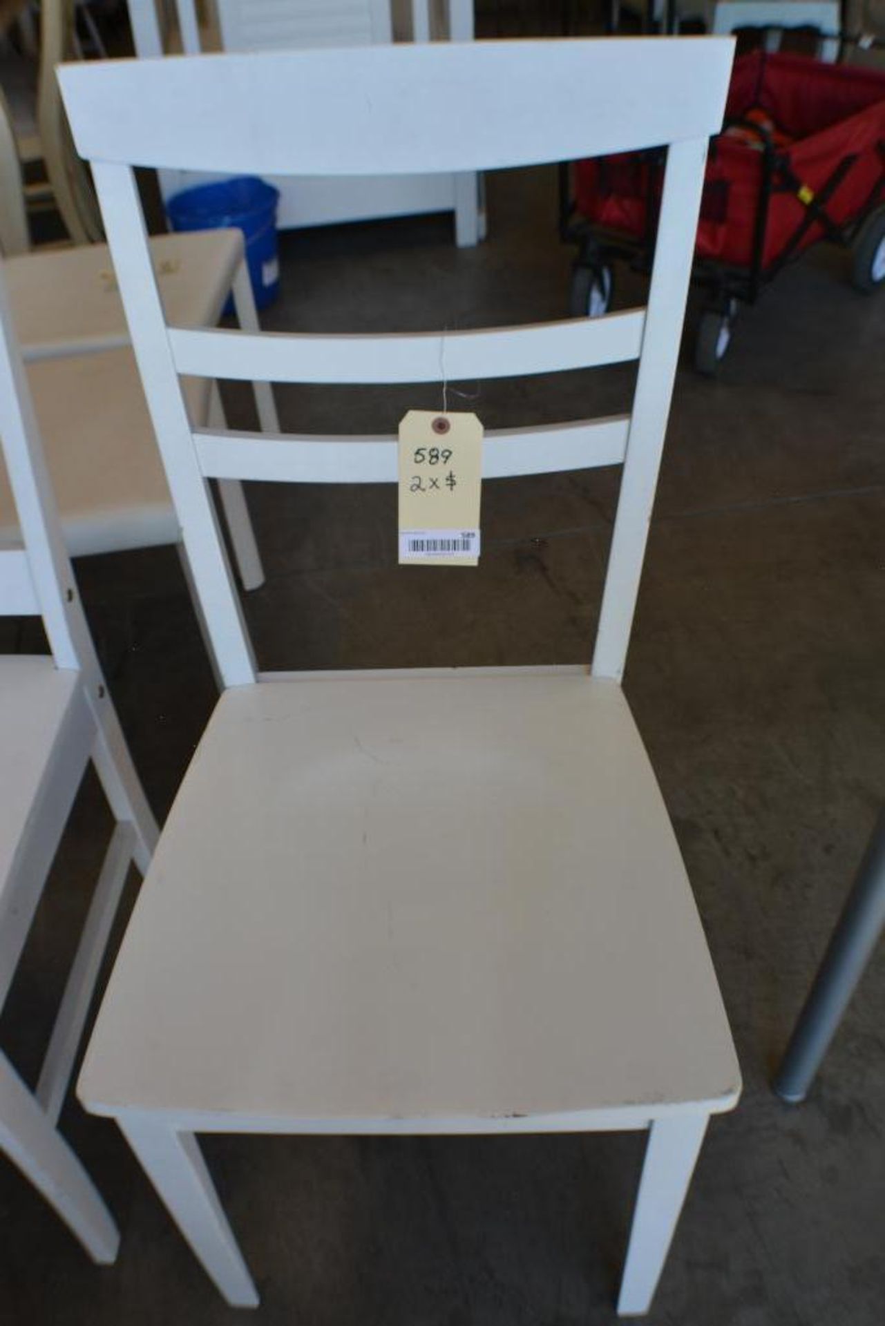 Dinning Chairs. Wood White Color. Qty 2 x $ - Image 2 of 9
