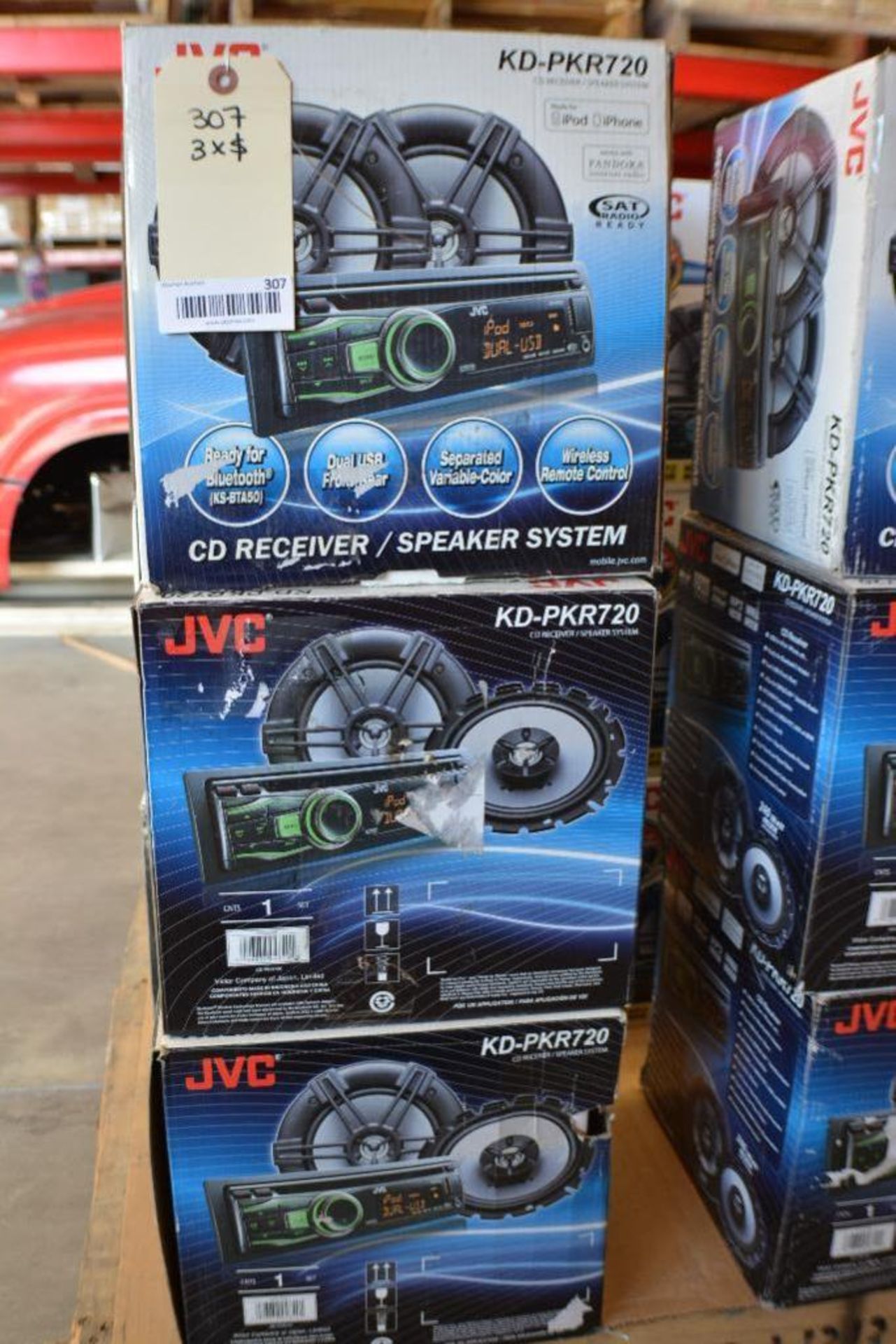 JVC Car Stereo Model KD-PKR720 In-Dash CD Receiver/Speaker System. Ready for Bluetooth + Dual USB +