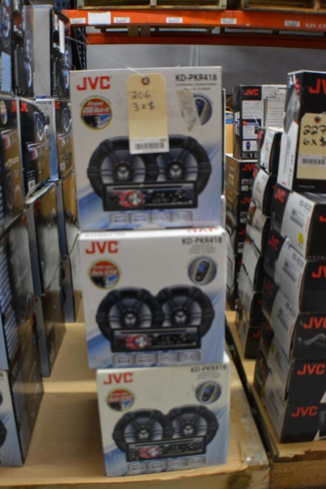 JVC Car Stereo Model KD-PKR418 Single-DIN In-Dash CD/MP3 Receiver with 6-1/2" 2-Way Speakers. (Some