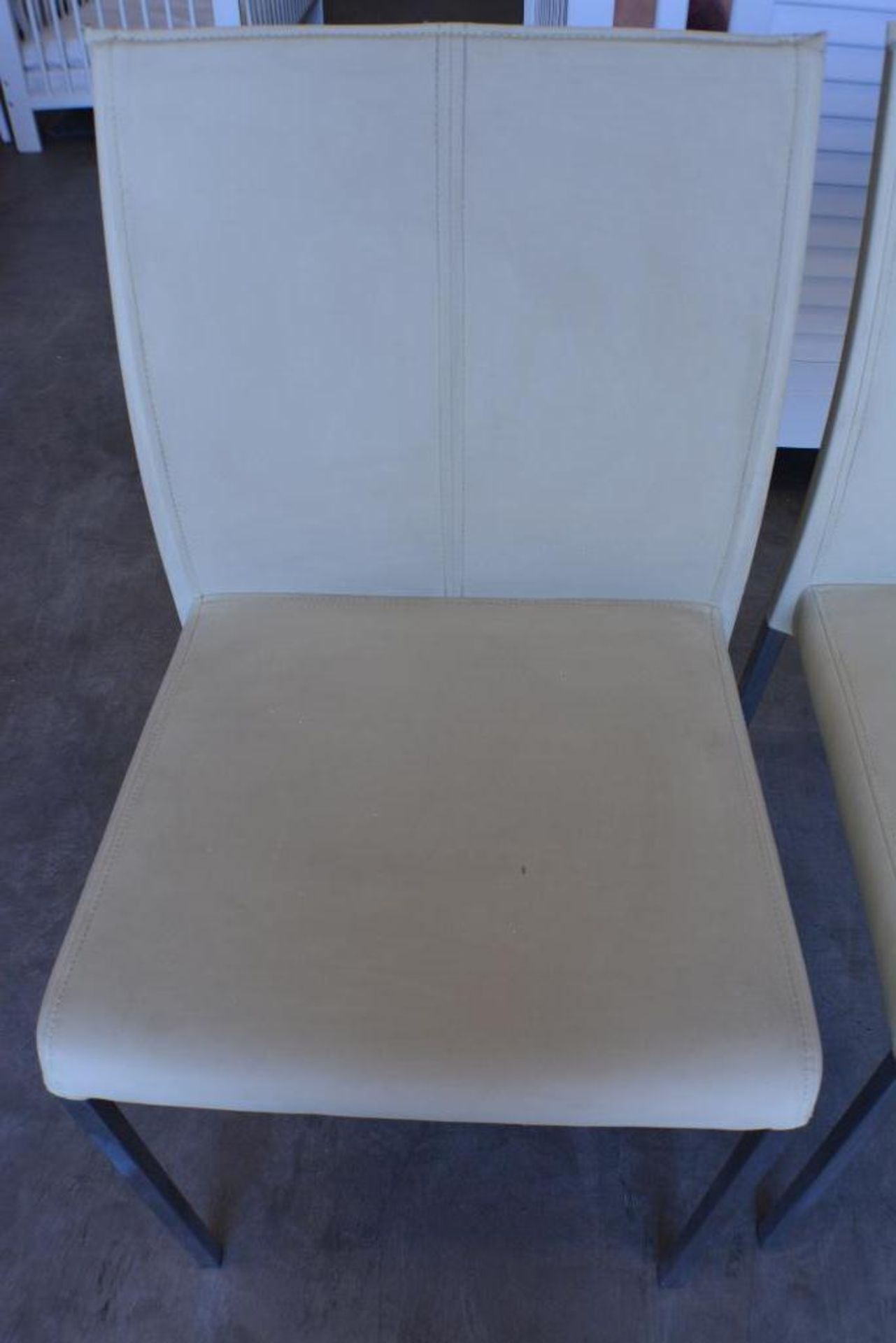 Dining Chairs. Leather Ivory Color. Qty 3 X $ - Image 2 of 4