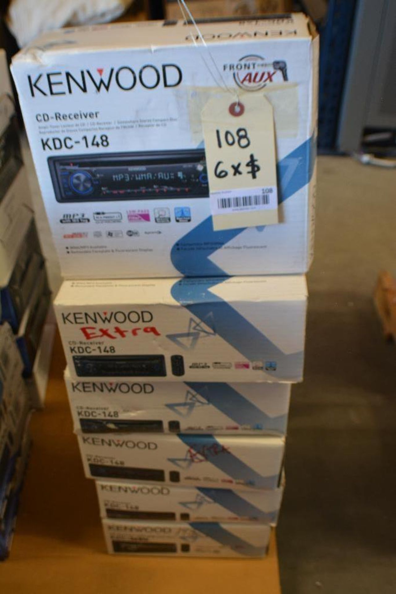 Kenwood Car Stereo Model KDC-148 CD-Receiver + MP3 Aux. Port.(Some stereos not in original box). Qty