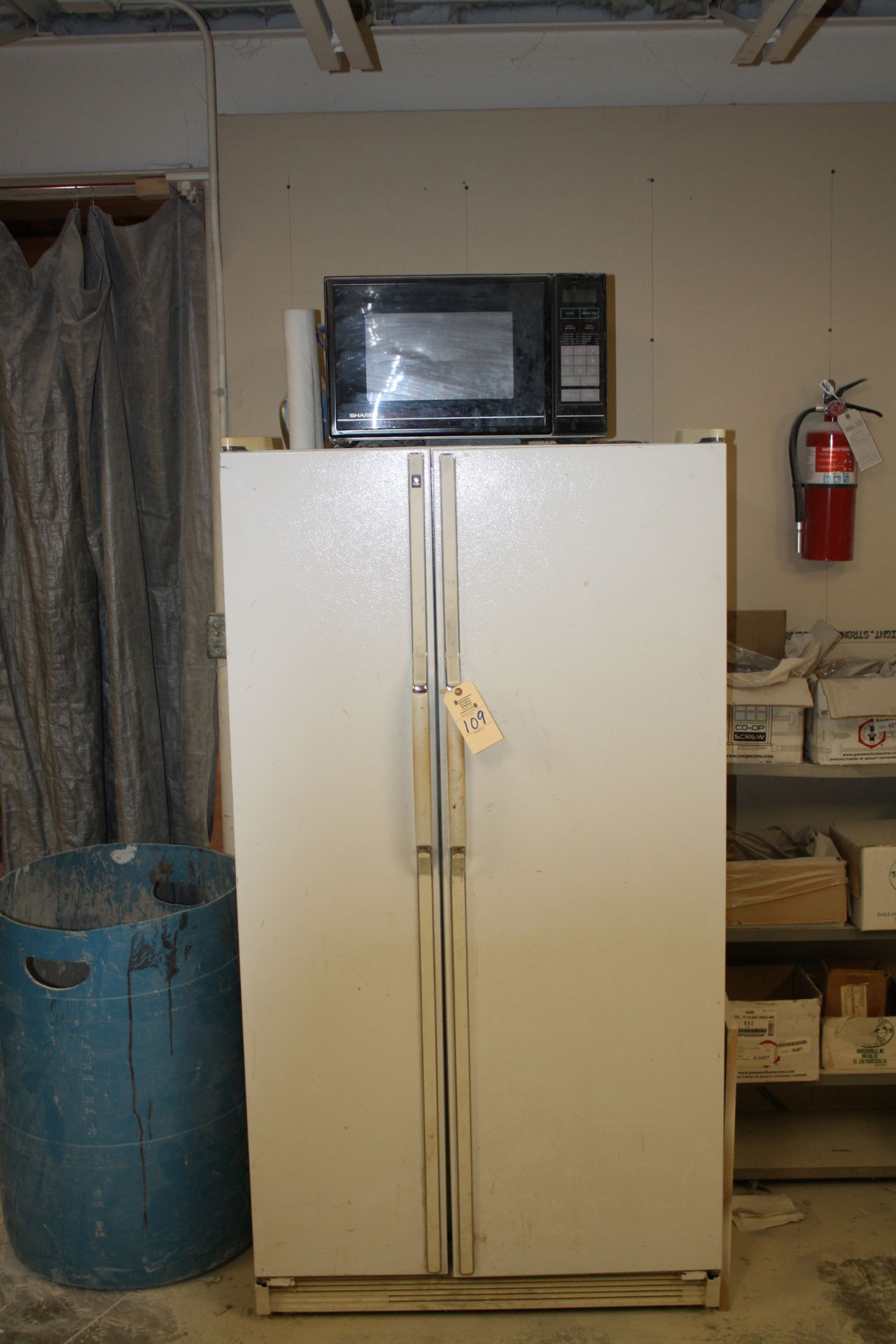 GE Sided by Side Refrigerator, Sharp Microwave - Image 2 of 2