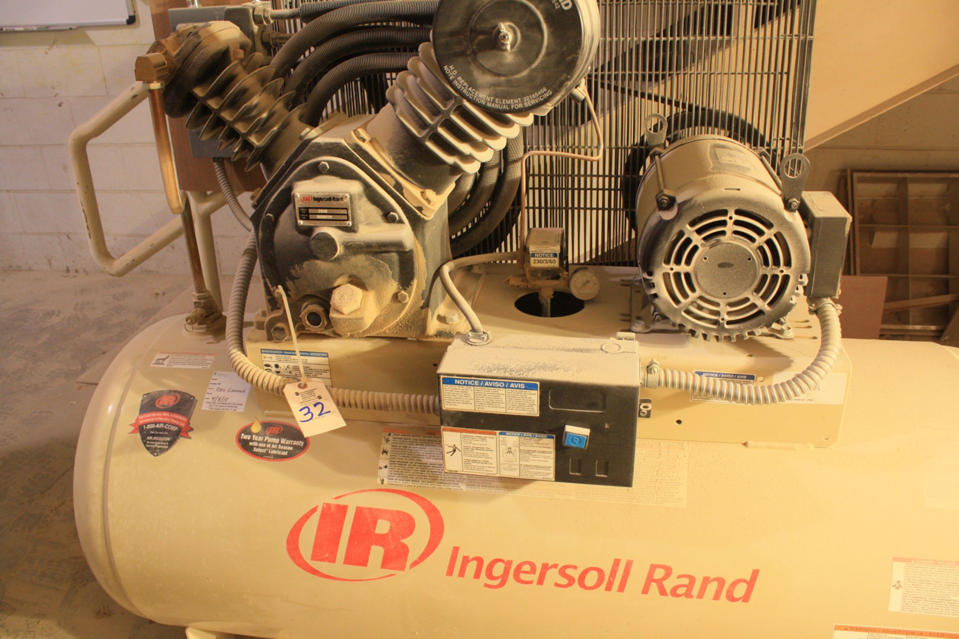 Ingersoll-Rand Air Compressor 10HP/7.5 3 phase Model #2545 Serial #7050770 - Image 2 of 2