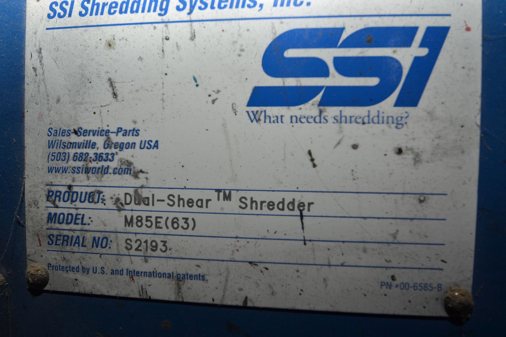 SSI Dual-Shear Model M85E(63) Two-Shaft Shredders - Image 5 of 6