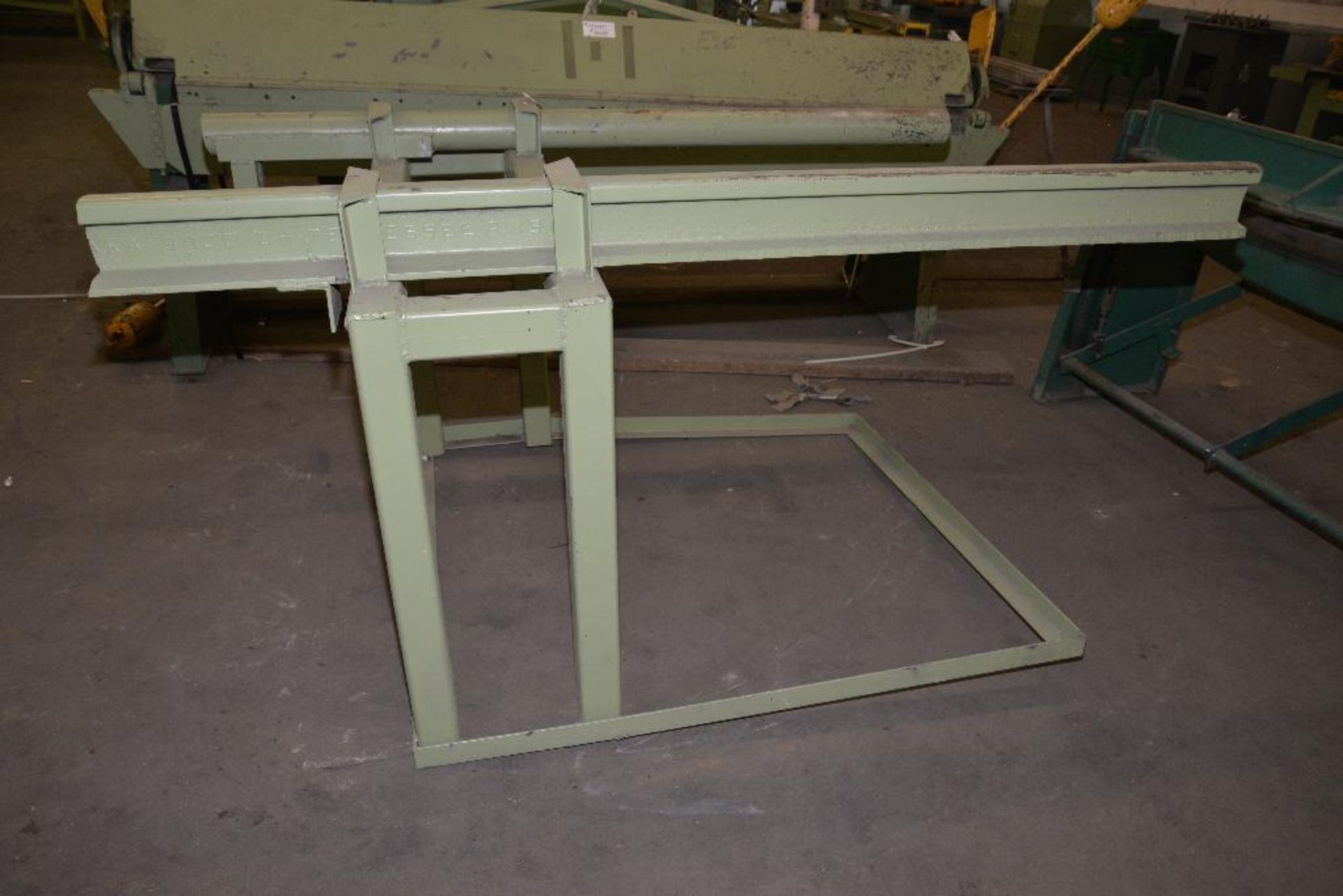 JIG FRAME - MADE OUT OF TUBE STEEL PIPE, RAILROAD IRON, RACK & CHANEL IRON - Image 2 of 2