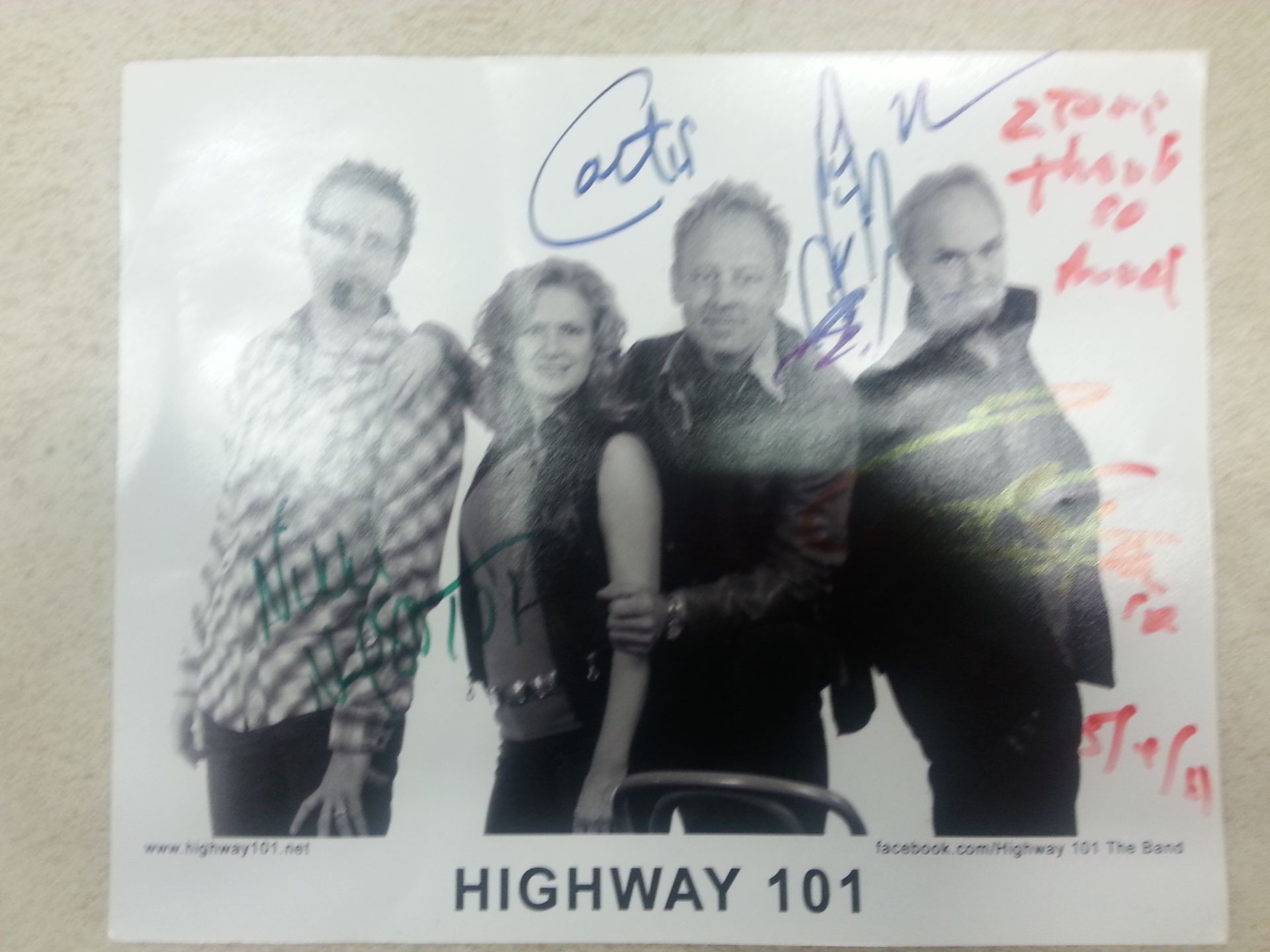 signed guitar and picture by Highway 101 - Image 2 of 3