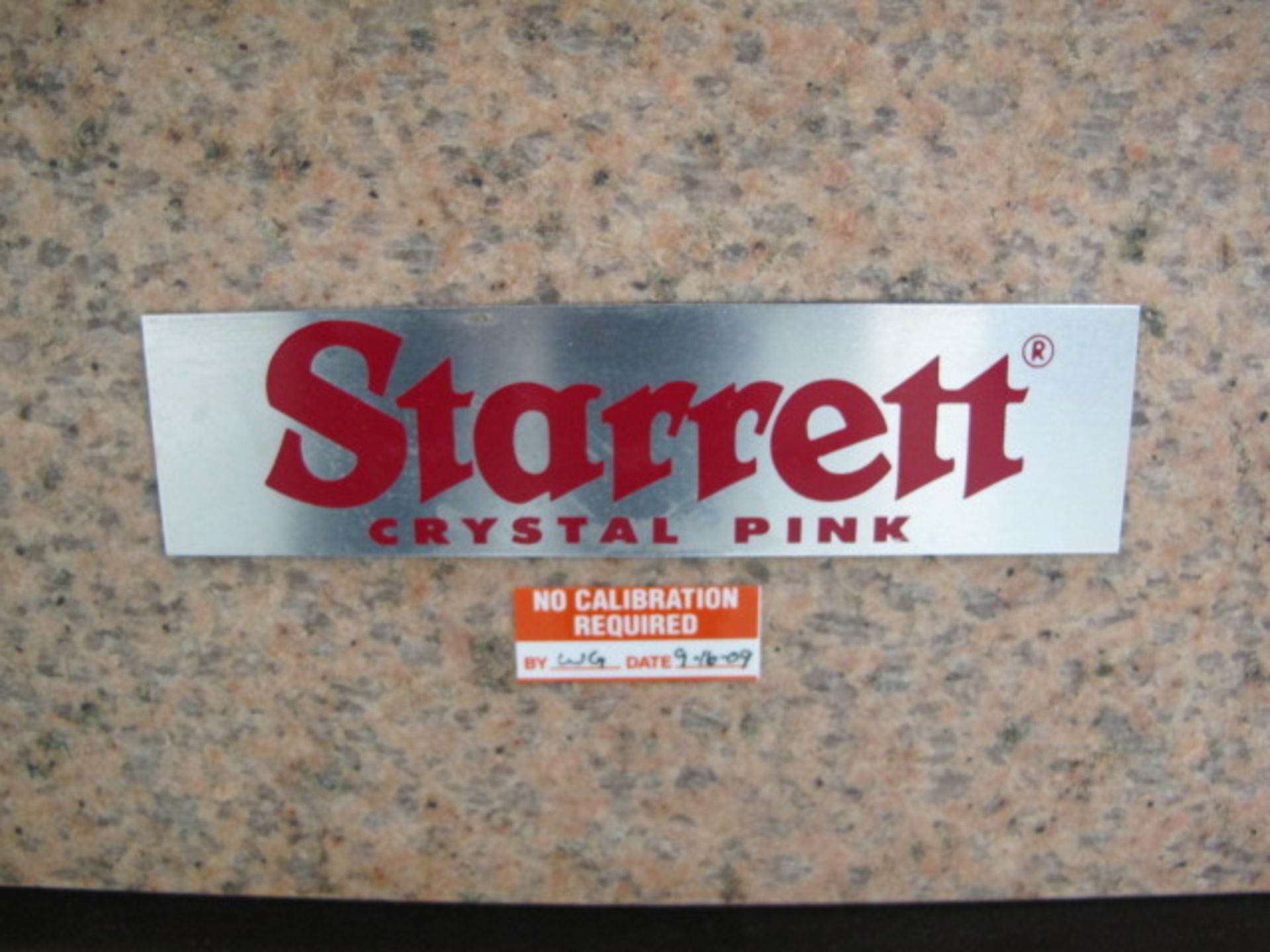 Starrett Crystal Pink 24” x 24” x 6 ½” Grade “A” Granite Surface Plate w/ Roller Stand - Image 2 of 2