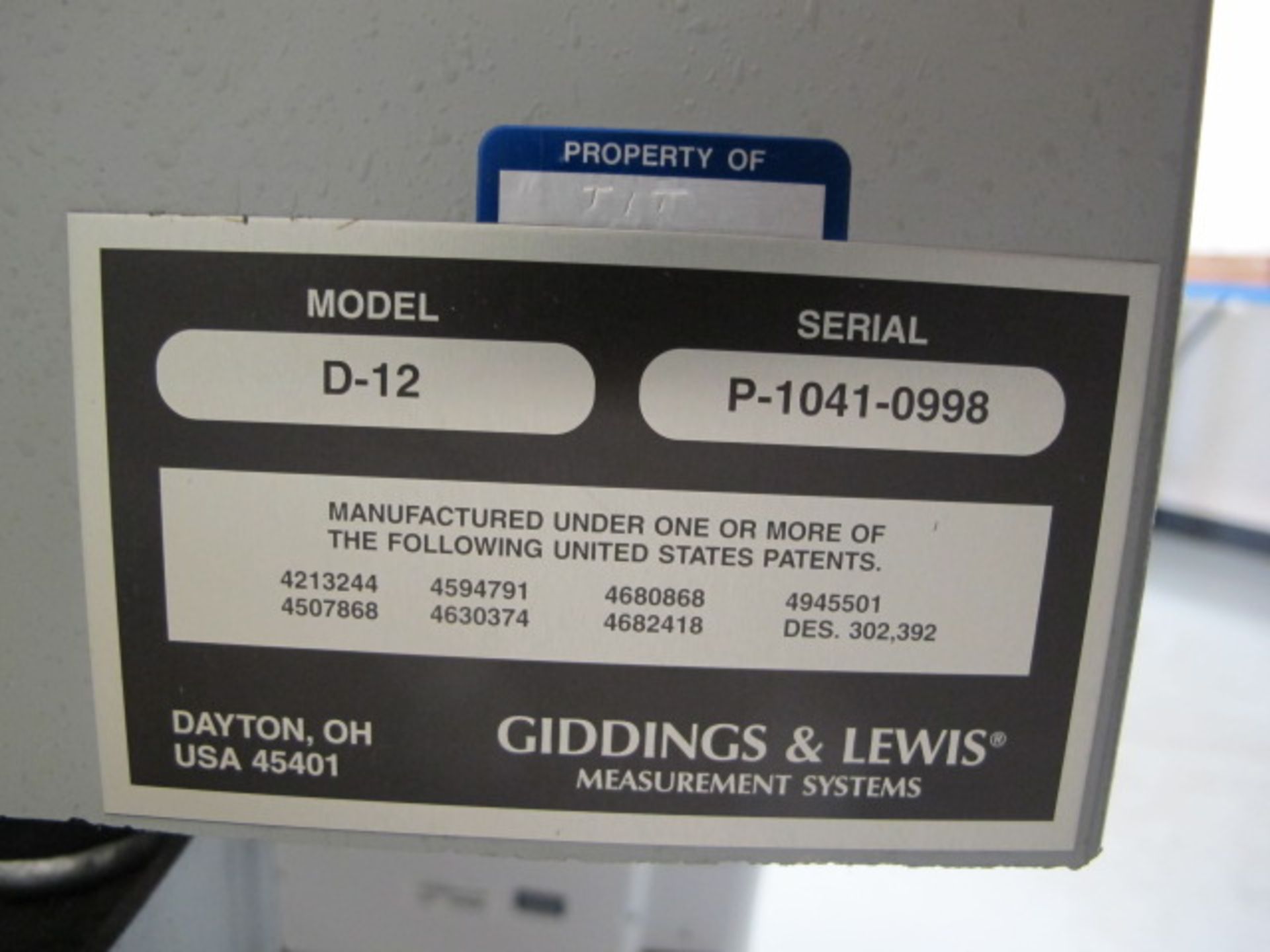 Giddings & Lewis Cordax Discovery Series mdl. D12 CMM Machine s/n P-1041-0998 w/ Renishaw MIP - Image 11 of 11