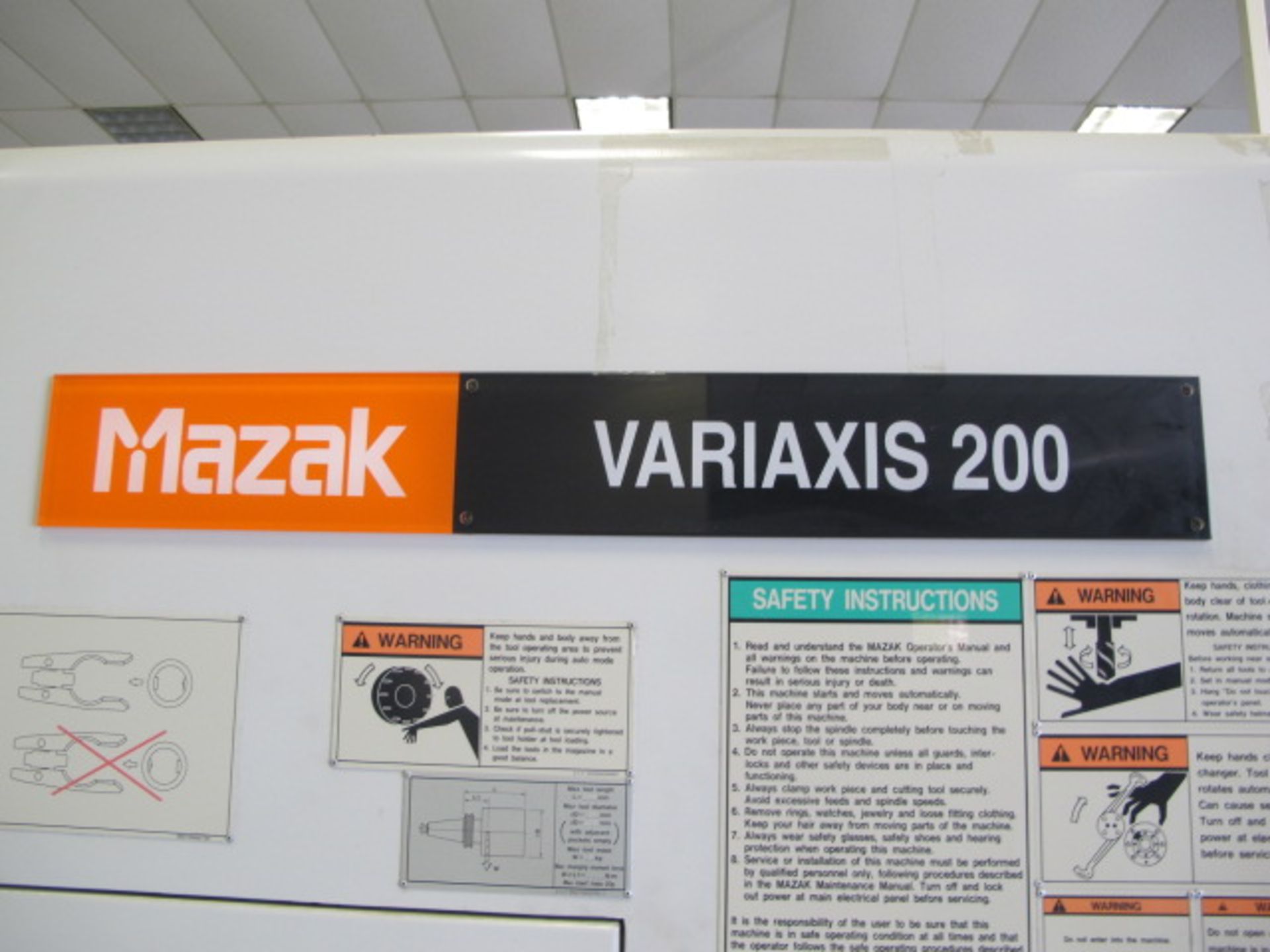 2000 Mazak VARIAXIS 200 5-Axis CNC Vertical Machining Center s/n 153068 w/ Mazatrol PC-FUSION-CNC - Image 4 of 16